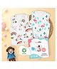 Moms Home Baby Unisex Organic Cotton Muslin Jhabla Gift Set, Unicorn & Flamingo  (0-3Months) - Set of 2