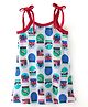 CrayonFlakes Sleeveless Houses Printed A Line Dress - Off White