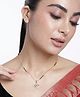 Abdesigns Gold-Plated American Diamond & Beaded Mangalsutra - 50g