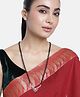 Abdesigns Silver-Plated American Diamond & Beaded Long Mangalsutra - 50g