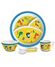Cello Kidzbee Trioplate Feeding Set of 5 Dino Print - Yellow