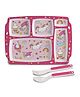 Cello Kidzbee Pentameal Plate with Spoon and Fork Unicorn Print - Pink