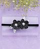Knotty Ribbons Shimmered Floral Embellished Headband - Black