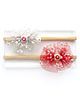 Knotty Ribbons Set Of 2 Tulle Floral Embellished Headbands - Grey & Red