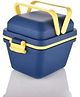 Kuber Industries Lunch Box|Unbreakable Plastic 3 Compartment Tiffin with Handle| Lunch Box with Push Lock,500 ml (Blue)