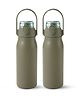 Kuber Industries Water Bottle | Hot & Cold Water Bottle | Sipper Lid & Handle Water Bottle | 1000 ml | Pack of 2 |Green