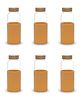 Kuber Industries Water Bottle | Glass Bottle|Sleeve Protection Bottle|Bamboo Lid Water Bottle|550 ml | Set of 6 | Yellow