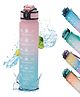 Kuber Industries Motivational Water Bottle with Time Marker | Sipper Water Bottle with Straw|Pink Blue -1 L