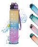 Kuber Industries Motivational Water Bottle with Time Marker | Sipper Water Bottle with Straw | Yellow Purple -1 L