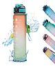Kuber Industries Motivational Water Bottle with Time Marker | Sipper Water Bottle Straw | Orange Green -1 L