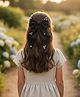 Ribbon candy Bow Detailed & Pearl Embellished Hair Clip - Black