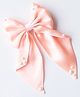 Ribbon candy Bow Detailed & Pearl Embellished Hair Clip - Peach