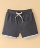 Ollypop Cotton Knee Length Solid Shorts  - Charcoal Grey