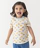 haus & kinder 100% Cotton Half Sleeves Animals Printed Tee - Off White