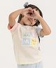 haus & kinder 100% Cotton Half Sleeves Animals Printed Tee - White