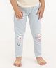 haus & kinder 100% Cotton Animals Printed & Embroidered Leggings - Blue