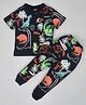 Kiwi 100% Cotton Half Sleeves Animals Printed Tee With Coordinating Pant - Blue