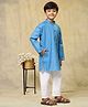 P-MARK Full Sleeves Self Design Kurta With Pyjama Set - Sky Blue