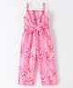 Kookie Kids Singlet Sleeveless Full Length Jumpsuit With Marble Print -Fuchsia