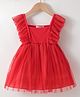 Kookie Kids Sleeveless Lace Detailing Frock - Red