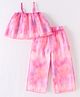 Kookie Kids  Sleeveless Tie & Dye   Tops & Pants Set - Pink