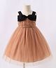 Kookie Kids Sleeveless Gown with Bow Applique - Black & Peach