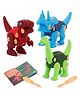 OPINA DIY Dinosaur Toy With Screwdriver Building Learning Unique Dinosaur STEM Toys Pack of 3 (Color And Design May Vary)