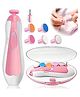 OPINA Electric Baby Nail Trimmer with 6 attachment and LED Light - Pink