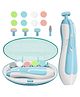 OPINA Electric Baby Nail Trimmer with 6 attachment and LED Light - Blue