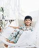 THE PLUSH CLUB Bamboo Half Sleeves Puppy Printed Coordinating Tee With Pajama Set - Blue