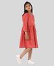 tweeny mini Three Fourth Sleeves Solid Dress - Rust Red