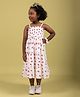 tweeny mini Pure Cotton Sleeveless Strawberry Printed Dress - White