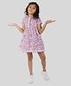 tweeny mini Pure Cotton Half Sleeves Floral Printed Dress - Lavender