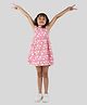 tweeny mini Pure Cotton Sleeveless Floral Printed Dress - Pink