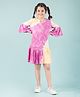 tweeny mini Pure Cotton Bell Sleeves Tie Dye Dress - Orange & Pink