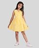 tweeny mini Pure Cotton Sleeveless Floral Printed Dress - Sunshine Yellow