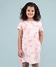 tweeny mini Pure Cotton Half Sleeves Tie Dye Dress - Rose Pink