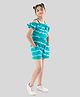 tweeny mini Pure Cotton Cold Shoulder Tie Dye Jumpsuit - Green