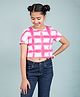 tweeny mini Half Sleeves Tie Dye Crop Tee - Fuschia Pink