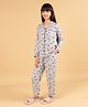 tweeny mini Rayon Knit Full Sleeves Butterflies Printed Coordinating Shirt & Pajama Set - Blue