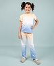 tweeny mini Cotton Knit Half Sleeves Tie Dye Coordinating Tee & Pajama Set - Orange & Blue