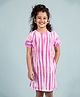 tweeny mini Pure Cotton Half Sleeves Tie Dye Dress - Orange & Pink