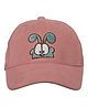 Kid-O-World  Animal Eyes Embroidered Cap - Peach-Diameter-48  Cms