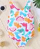 KIDLINGSS Sleeveless Baby Dinosaur Printed Swimsuit - Multi Colour