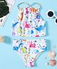 KIDLINGSS Sleeveless Animals Printed Swimsuit - White