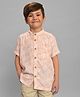 Mi Arcus Half Sleeves Leaves Printed Shirt - Beige
