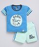 Nottie Planet Cotton Half Sleeves Dadus Fan Club Text Printed Tee With Shorts - Blue