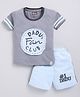 Nottie Planet Cotton Half Sleeves Dadus Fan Club Text Printed Tee With Shorts - Grey
