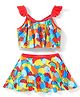Babyhug Sleeveless  Two Piece Swimsuit with Fruit Print - Multicolour