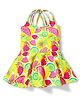 Babyhug Sleeveless Frock Style Swimsuit With Fruity Print- Multicolor
